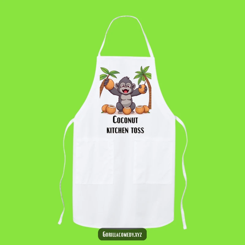 Funny Kawaii Gorilla Apron: Coconut Juggling Chef Fun, Hilarious Kitchen Gift