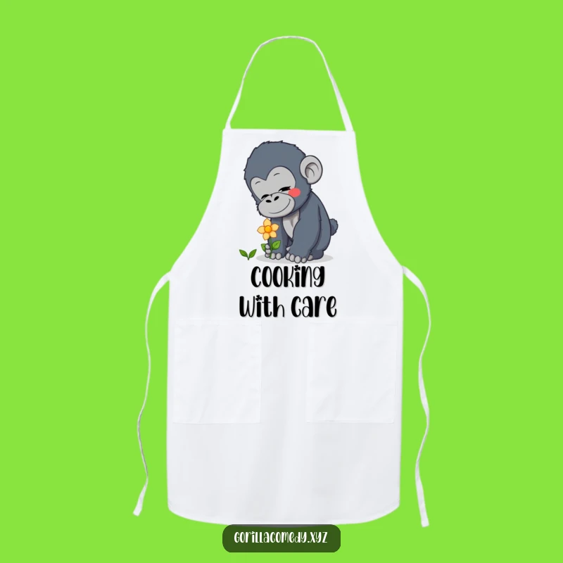 Funny Curious Gorilla Apron - Tend to Your Tasks: A Delicate Funny Gift