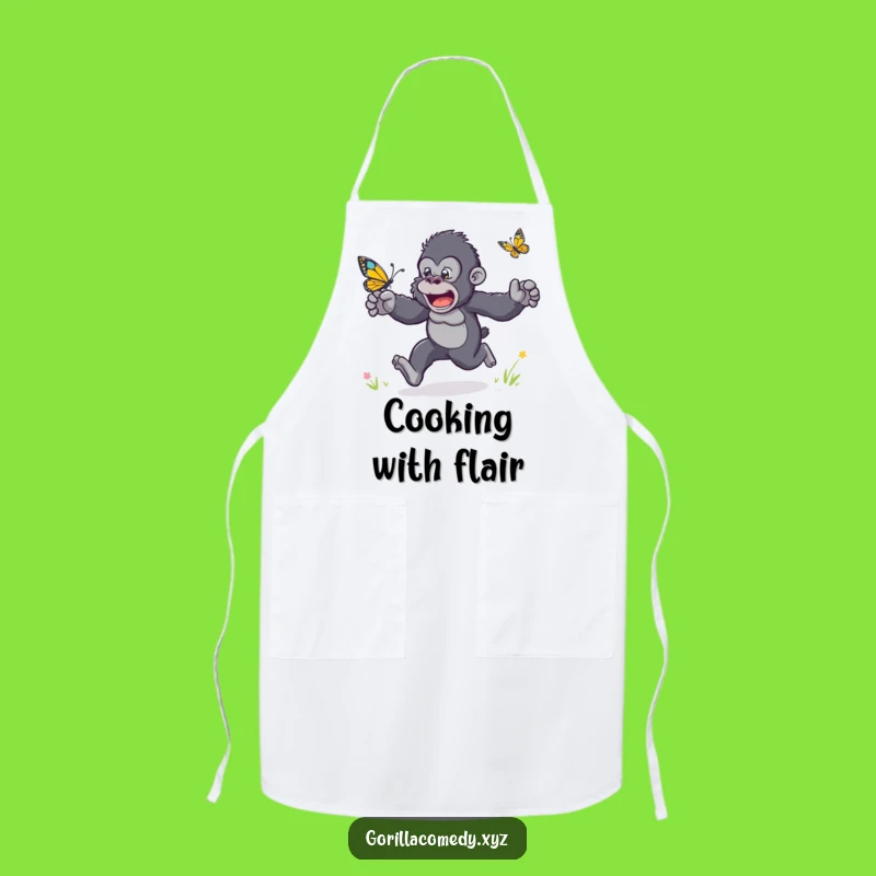 Funny Gorilla Butterfly Race Apron: Cook with Excitement in this Hilarious Kitchen Gear