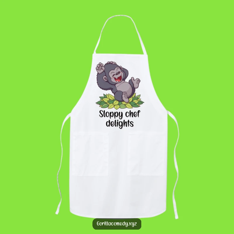Funny Clumsy Gorilla Apron: Delightful Tumble Kitchen Gift