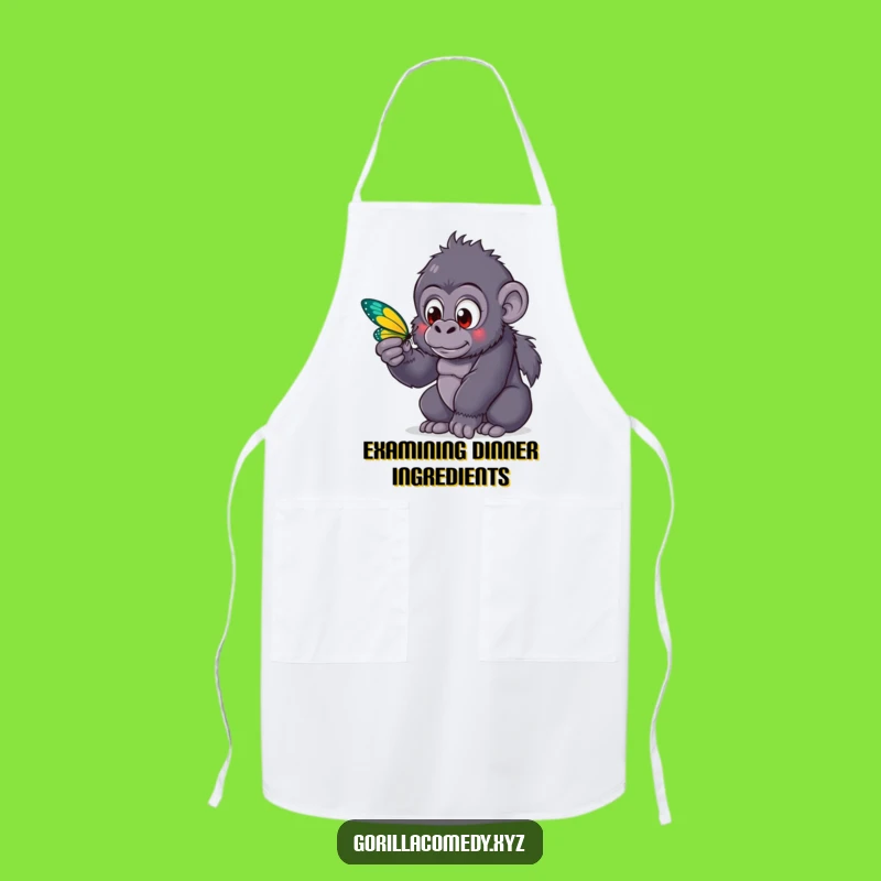 Funny Gorilla Butterfly Apron: Cook with Curiosity, a Hilarious Gift!