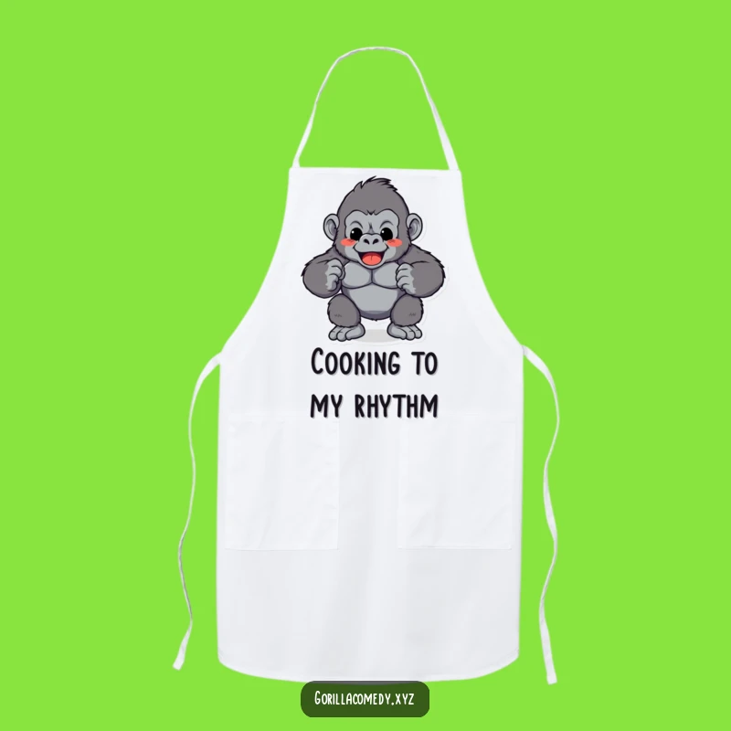 Funny Gorilla Chest Pound Apron: Kitchen Rhythms, Hilarious Chef Gift