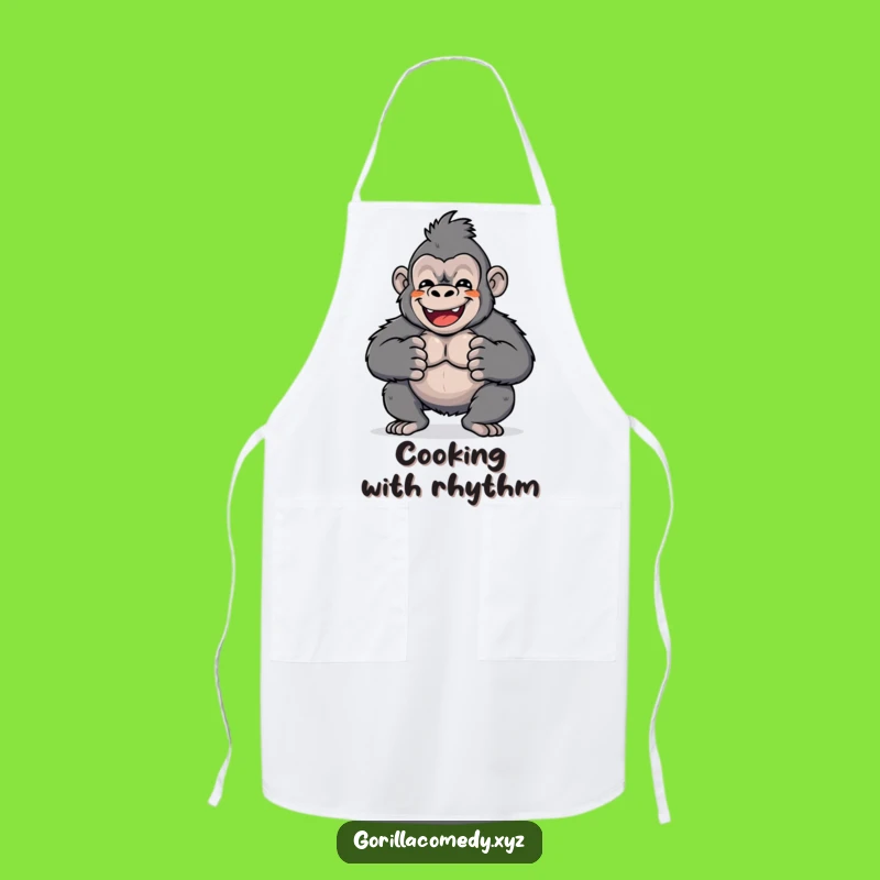 Funny Kawaii Gorilla Apron: Drum Up Deliciousness
