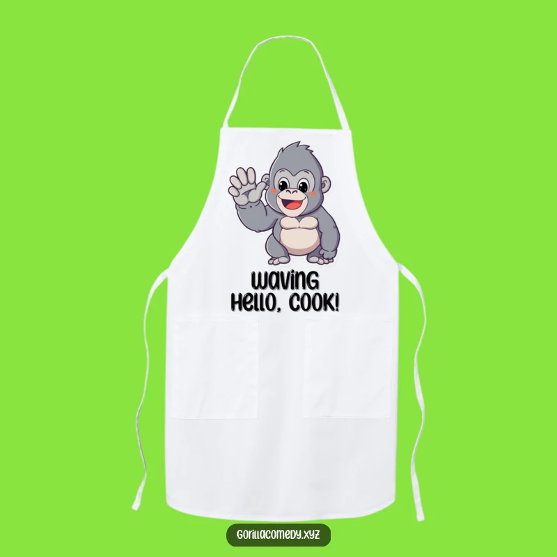 Funny Kawaii Gorilla Apron: Friendly Greetings from the Kitchen!