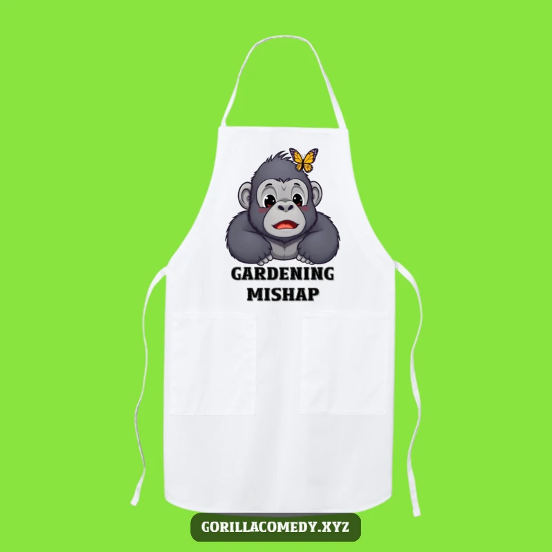 Funny Kawaii Gorilla Butterfly Nose Apron - Chef Ape for Surprise Cooking