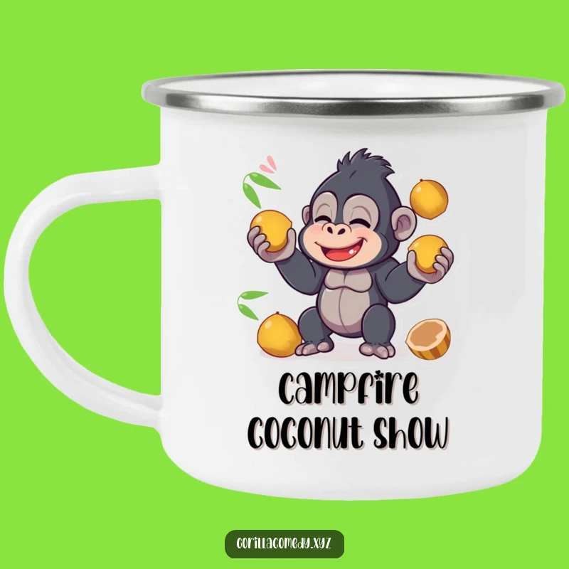 Funny Gorilla Juggling Camping Mug: Sip in Fun, a Hilarious Gift!