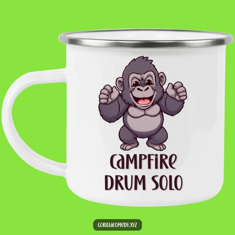 Funny Proud Gorilla Chest Beat Camping Mug: Ape Adventure Pride