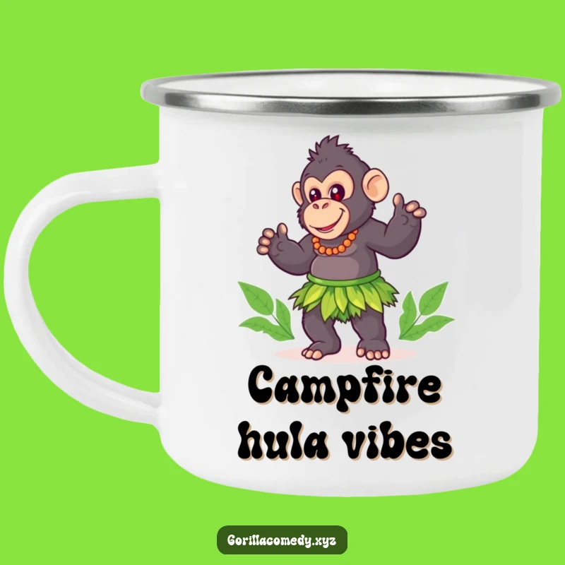 Funny Gorilla Hula Camping Mug - Island Fun on the Go!