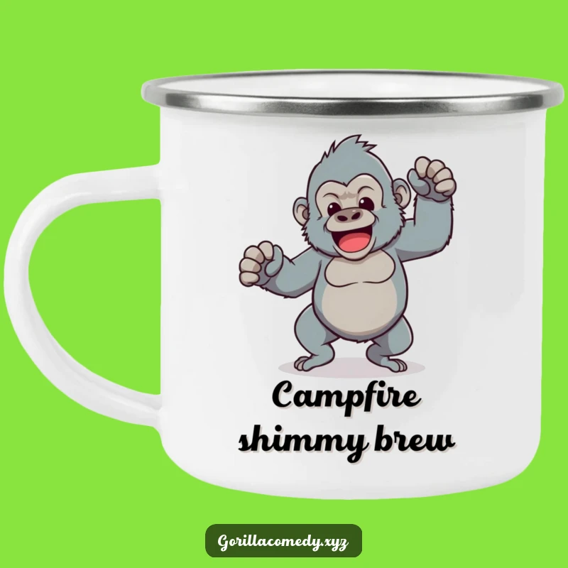 Funny Kawaii Gorilla Camping Mug: Dance Break in the Wild!