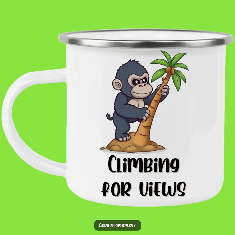 Funny Determined Gorilla Coconut Climb Camping Mug - Ambitious Outdoor