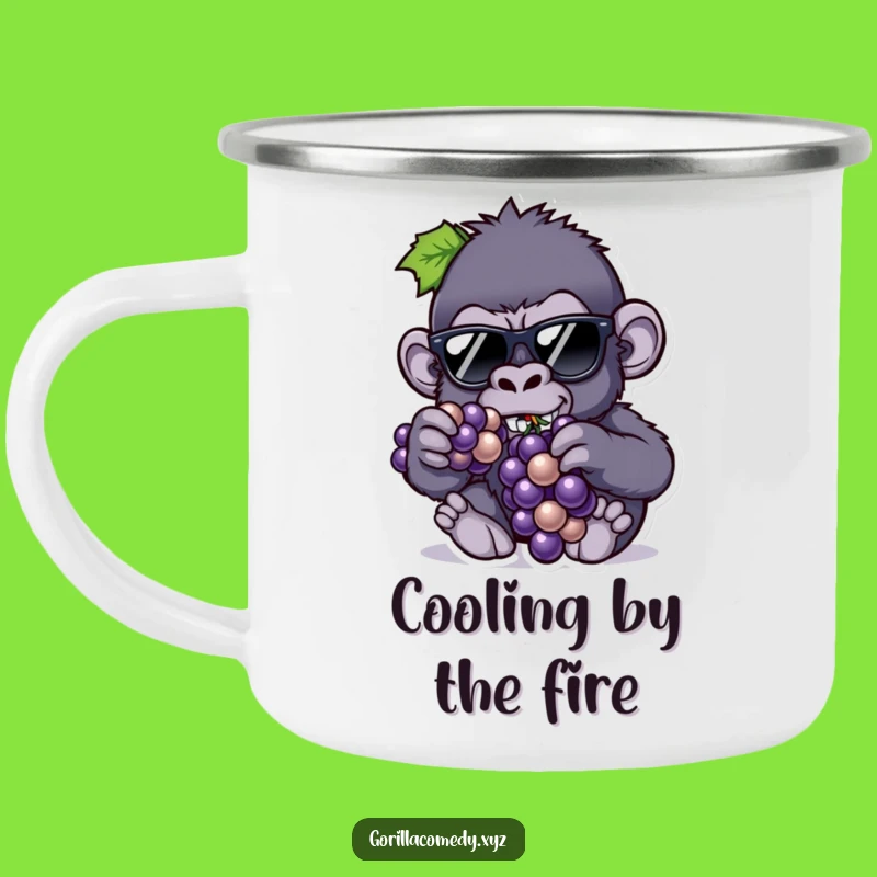Funny Gorilla Camping Mug: Cool Vibes for Outdoor Adventures and Snack Lovers