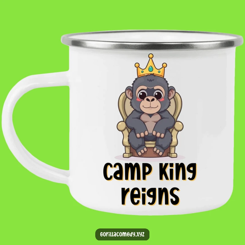 Funny Gorilla King Camping Mug: Your Hilarious Royal Companion Outdoors