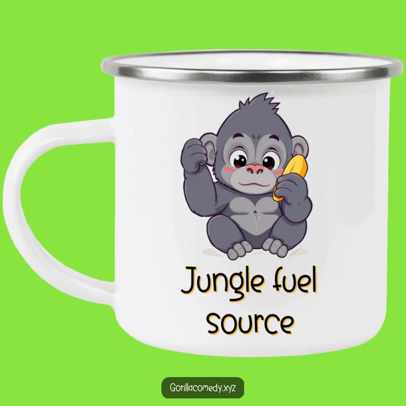 Funny Kawaii Gorilla Banana Camping Mug - Durable Curious Ape Camp Gift