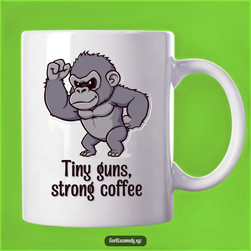 Funny Determined Gorilla Bicep Mug - Tiny Strength Gift!
