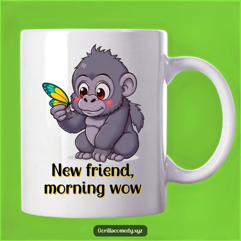 Funny Gorilla & Butterfly Mug: A Whimsical Funny Gift for Nature Lovers!