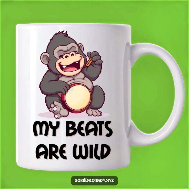 Funny Gorilla Drummer Mug: Comical Belly Solo, Perfect Gift