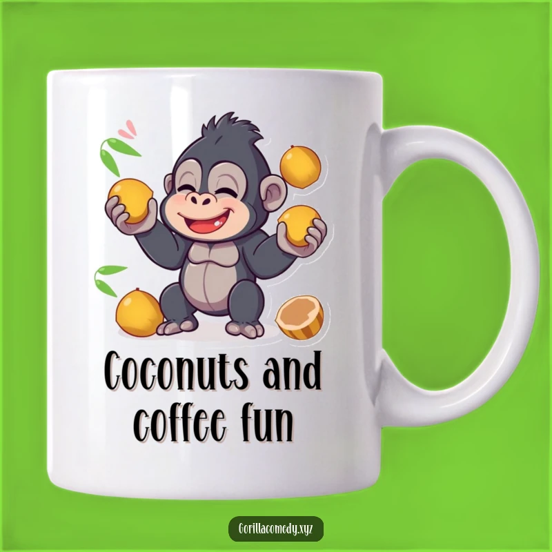 Funny Gorilla Juggling Mug: A Hilarious Gift for Coconut Lovers!
