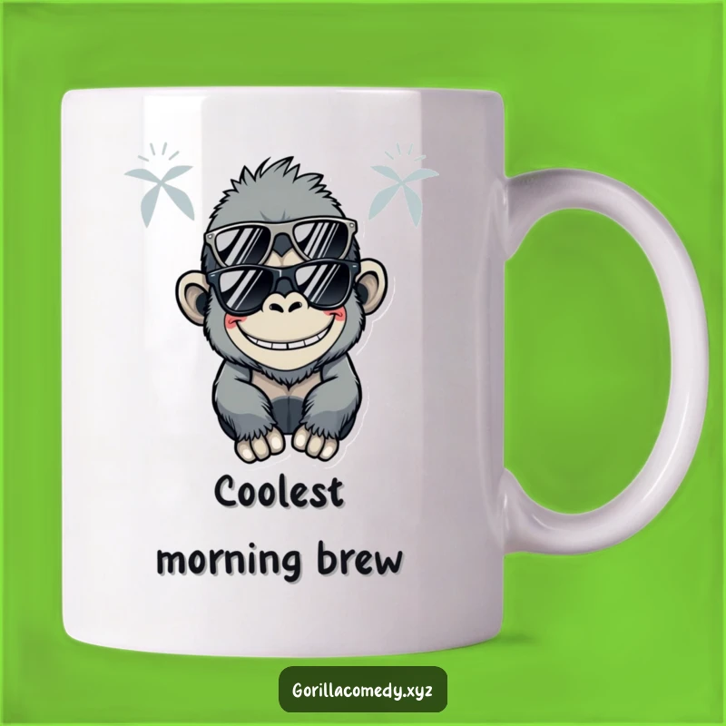 Funny Kawaii Gorilla Mug: Cool Shades Vibes, Hilarious Gorilla Gift Idea