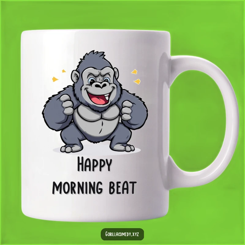 Funny Cheerful Gorilla Chest Pound Mug - Celebrate Your Joyful Spirit