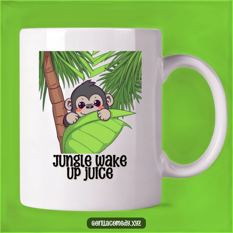 Funny Kawaii Gorilla Mug, Peek-a-Boo Jungle Fun, Perfect Tropical Gift