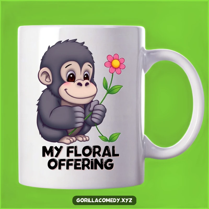 Funny Gentle Gorilla Flower Mug - A Heartwarming and Funny Gift Idea