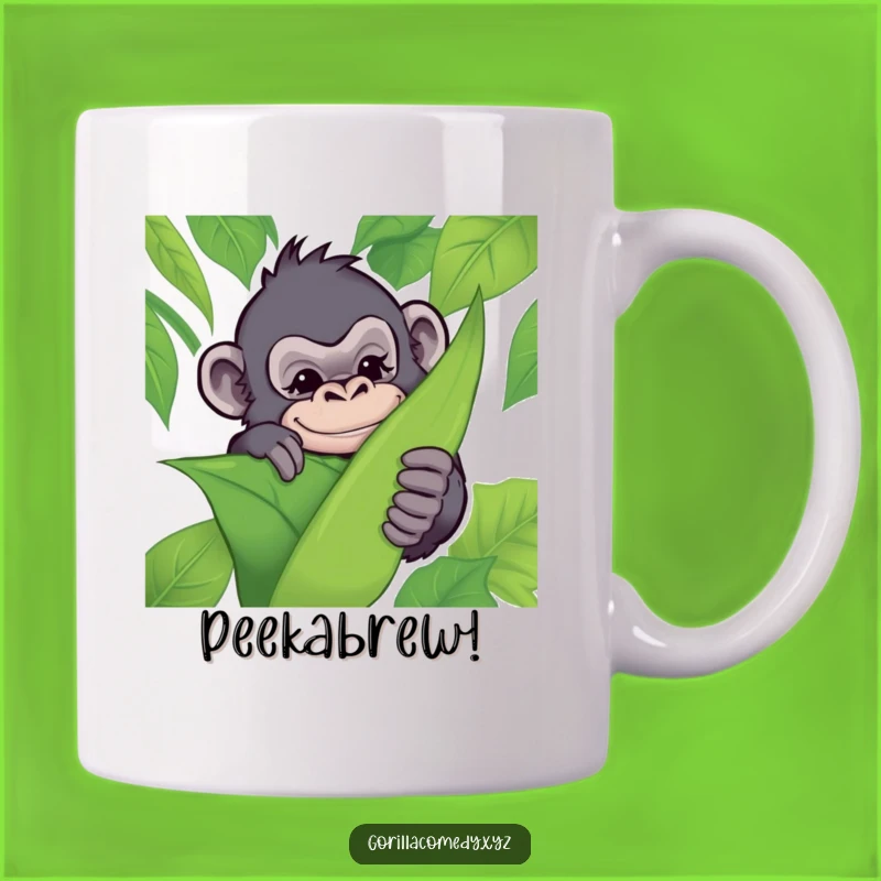 Funny Gorilla Leaf Wink Mug: A Playful Prankster's Hilarious Gift for Jungle Lovers