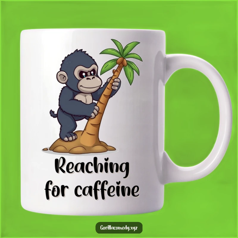Funny Determined Gorilla Coconut Climb Mug - Ambitious Ape Humor Gift