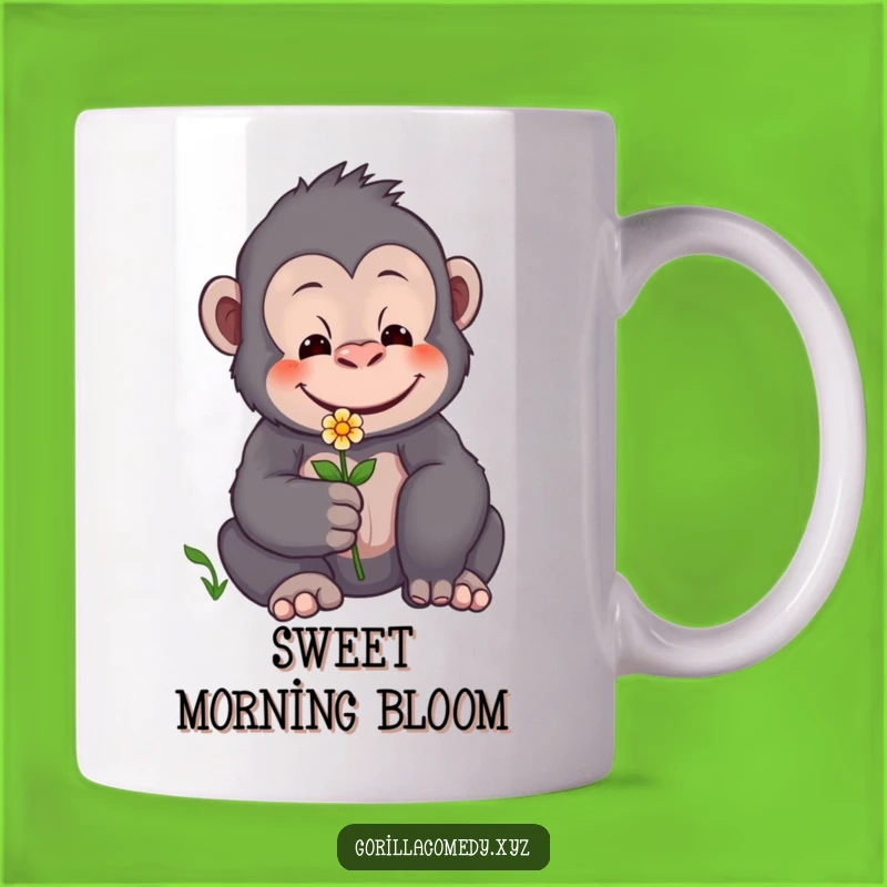 Funny Gentle Gorilla Flower Mug - Heartwarming Gift for Kind Souls