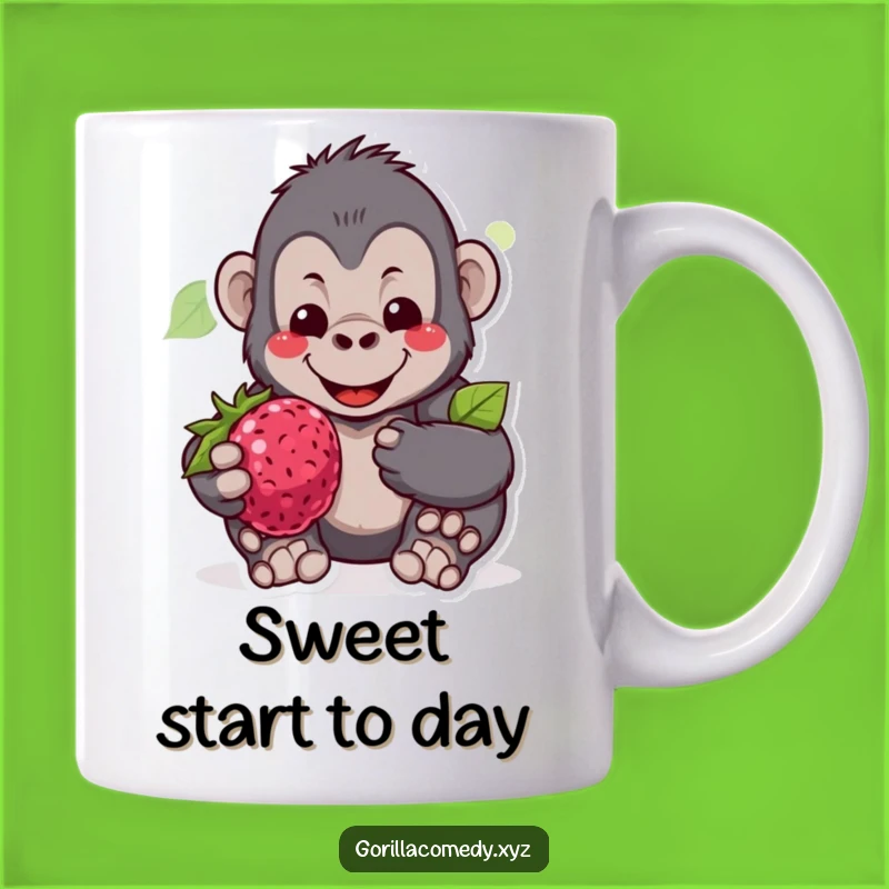 Funny Gorilla Berry Mug: Share a Smile with This Sweet & Gentle Design