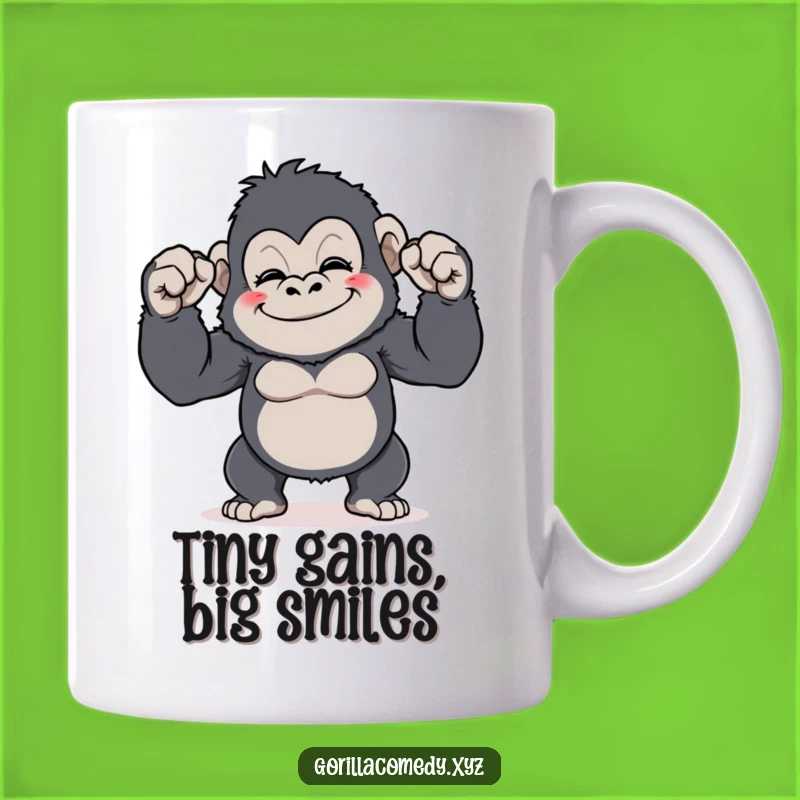 Funny Gorilla Flex Mug: Tiny Biceps Grin, Hilarious Workout Motivation Gift
