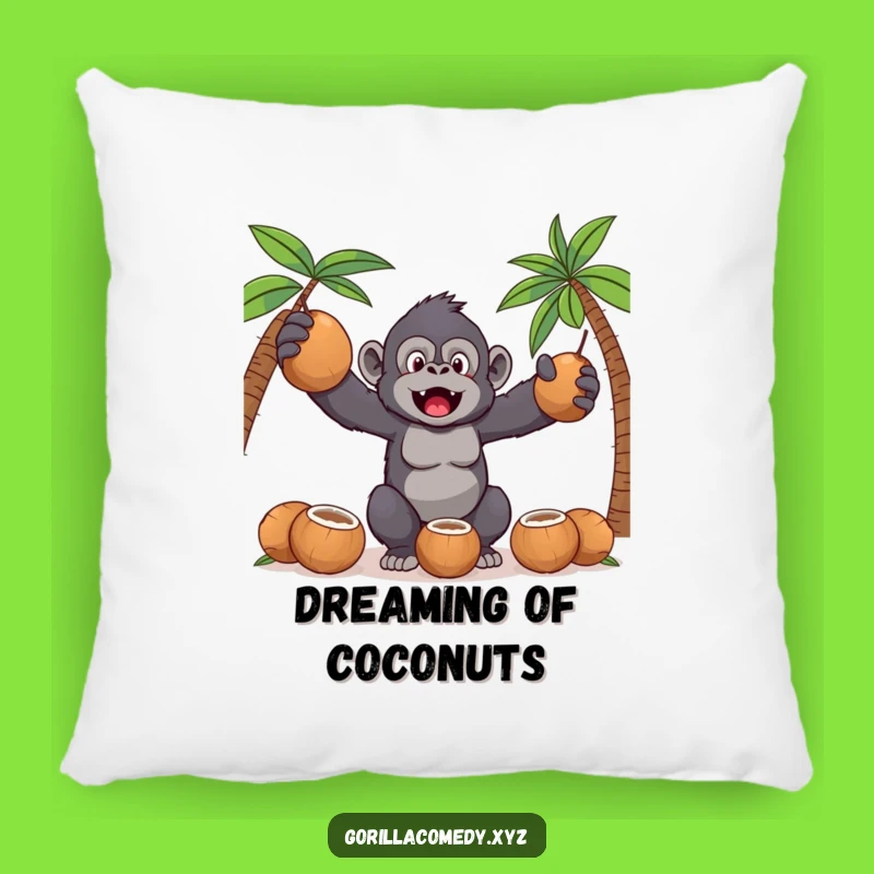 Funny Kawaii Gorilla Pillow: Coconut Juggling Comfort, Adorable & Humorous Decor Gift