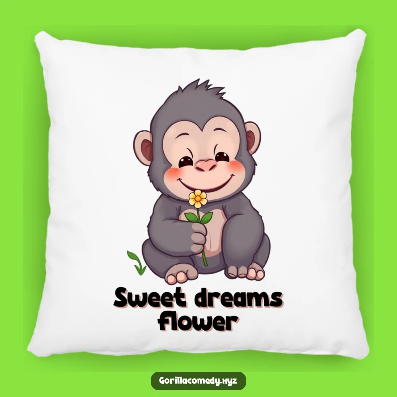 Funny Gentle Gorilla Flower Pillow - Cozy & Caring Home Accent