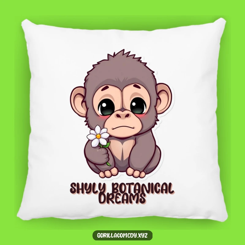 Funny Startled Gorilla Flower Pillow - Soft Home Decor, Adorable Funny Gift