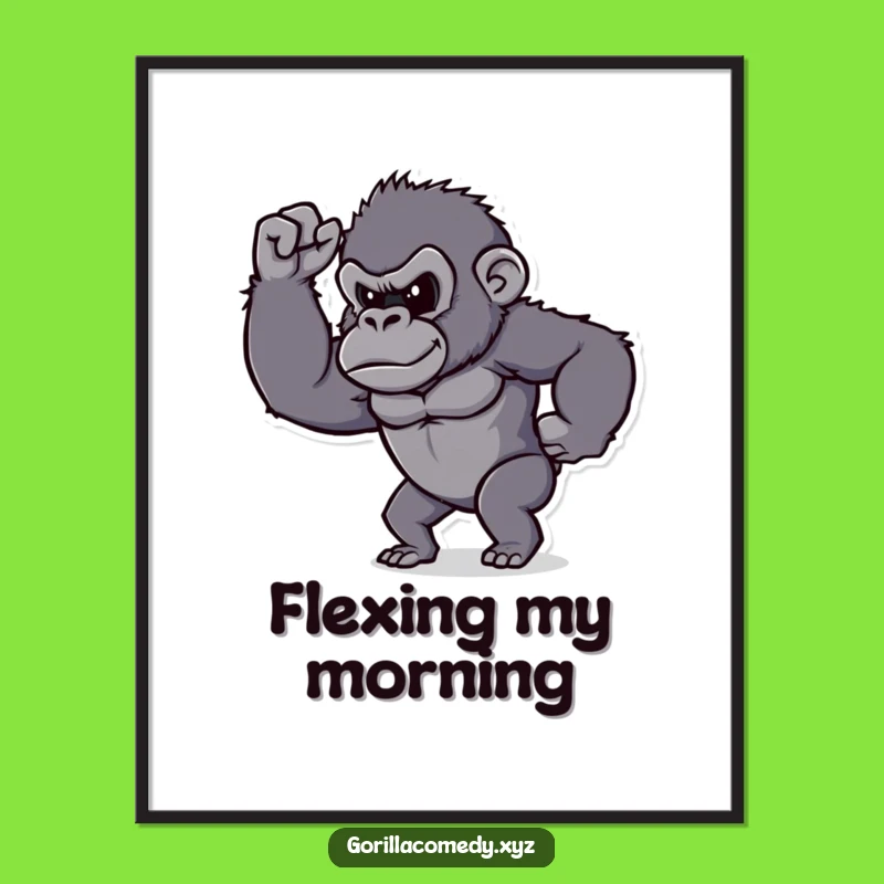Funny Determined Gorilla Bicep Digital Art - Instant Tiny Flex!
