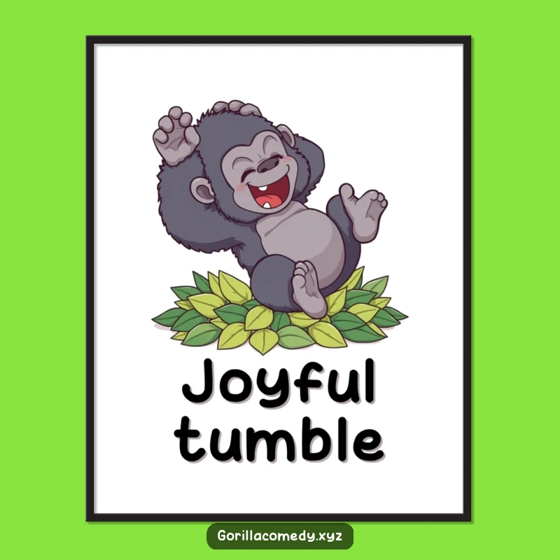 Funny Clumsy Gorilla Digital Art: Delightful Tumble Decor Gift