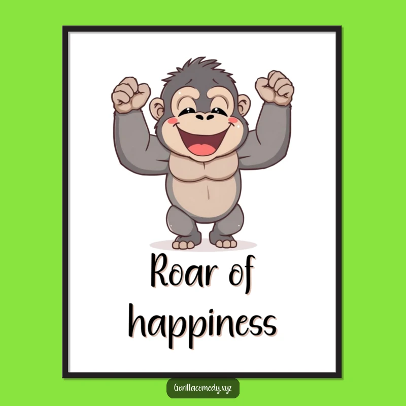 Funny Gorilla Digital Art - Instant Joyful Power Decor, Gift!