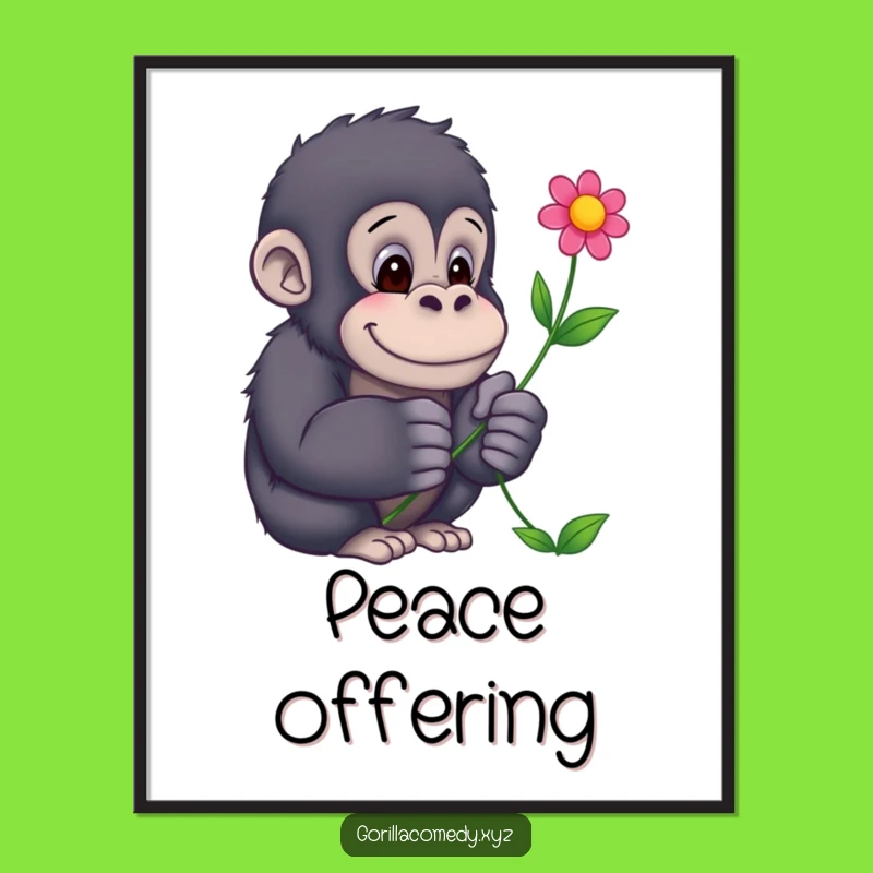 Funny Gorilla Flower Digital Art - Instant Gentle Charm for Your Walls