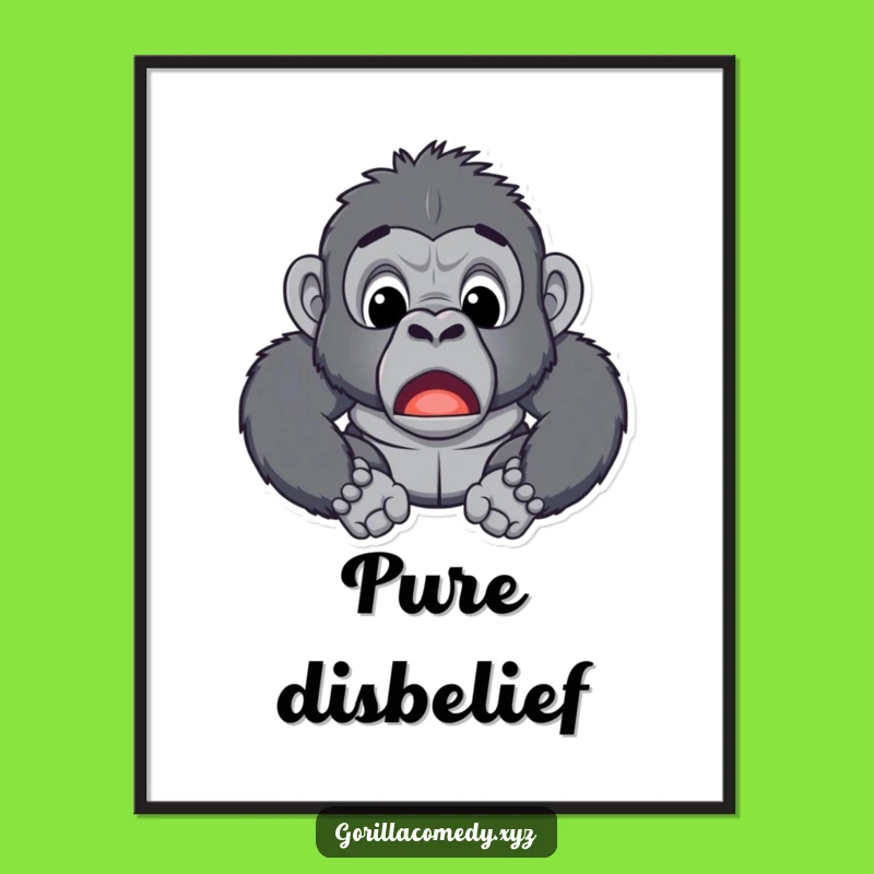 Funny Surprised Gorilla Digital Art - Instant Download for Humorous Decor