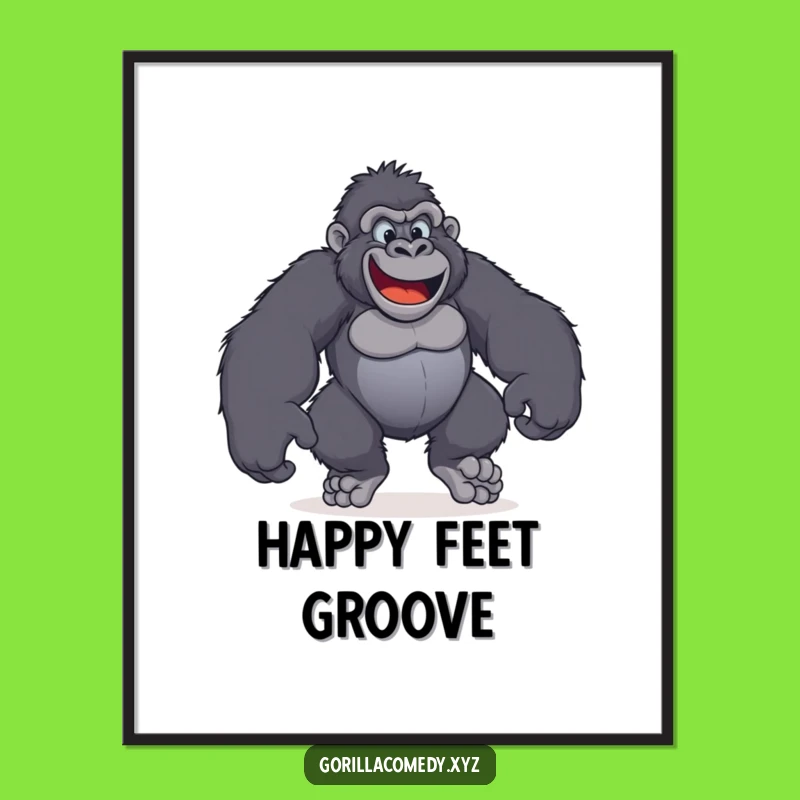 Funny Gorilla Happy Feet Digital Art: Instantly Add Hilarious Primate Energy