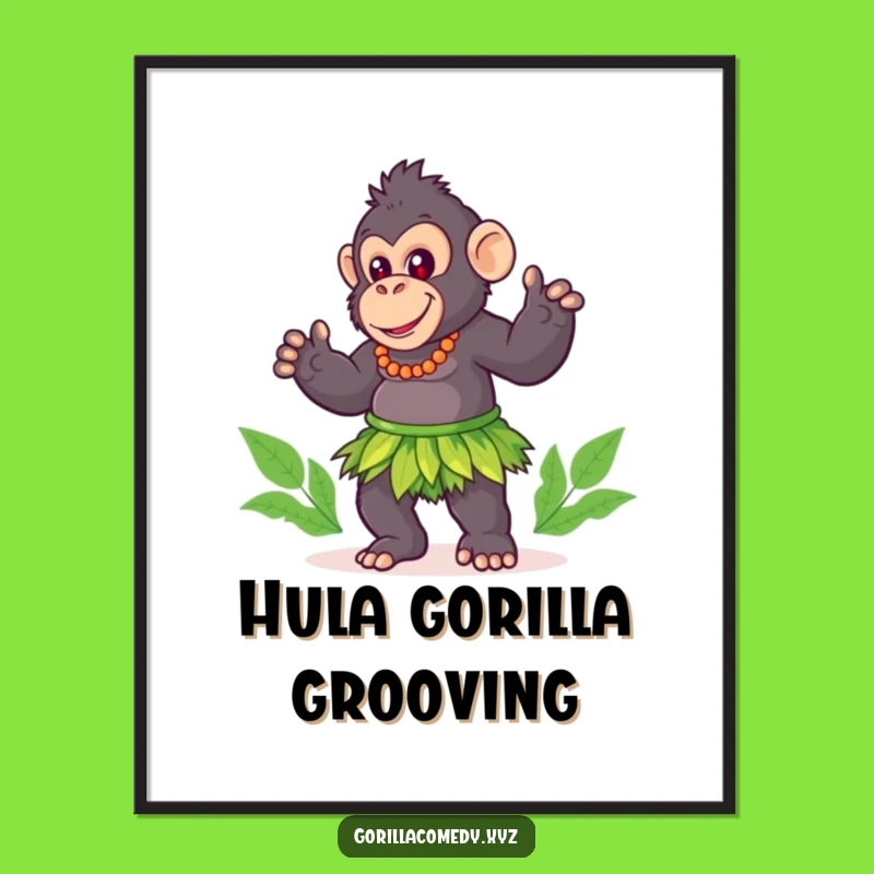 Funny Gorilla Hula Digital Art - Instant Island Fun!