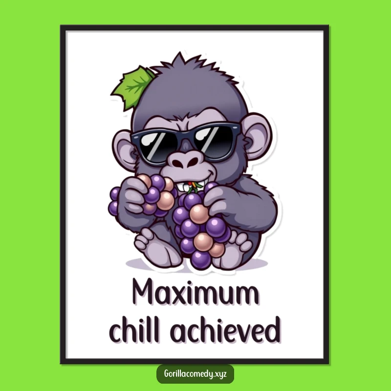 Funny Cool Gorilla Digital Art: Chill Sunglasses Print for Instant Laid-Back Decor
