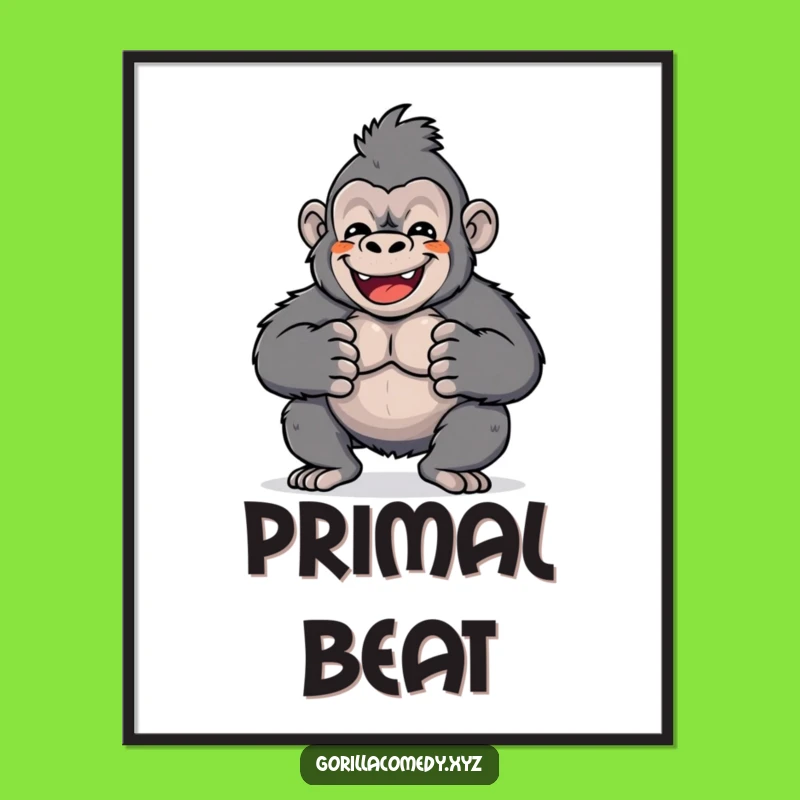 Funny Kawaii Gorilla Digital Print: Bring Primate Joy Home