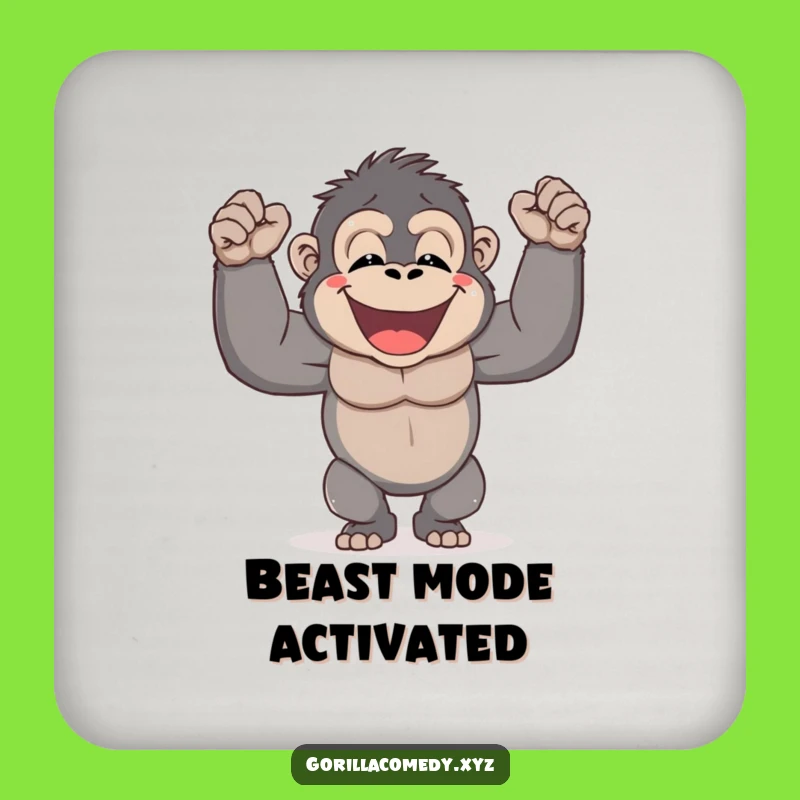Funny Gorilla Coaster - Protect Surfaces with Power, Great Gift!