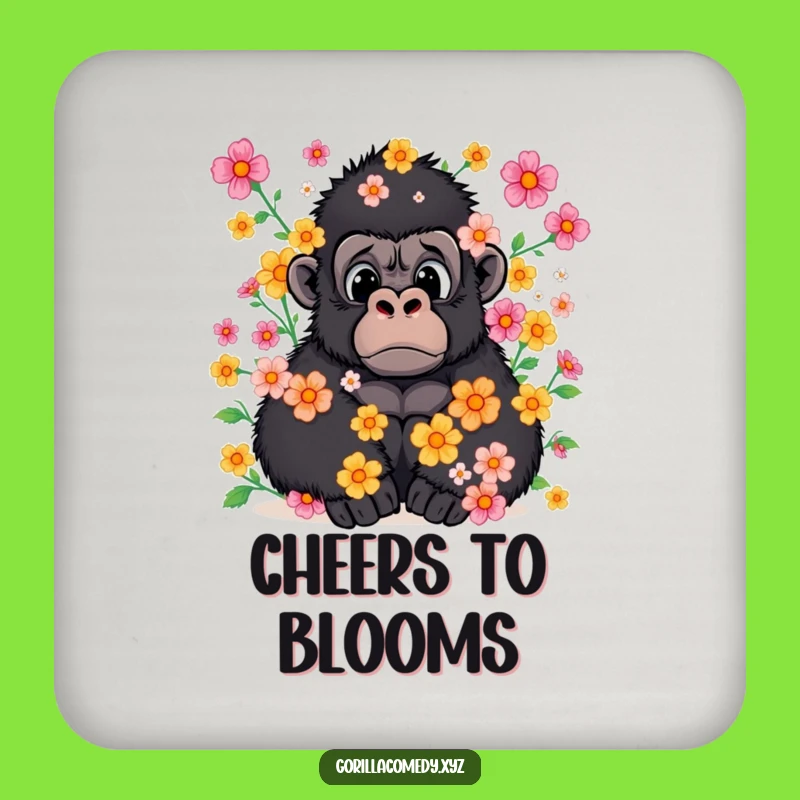 Funny Gorilla Flower Shower Coaster: Protect Surfaces with Hilarious Floral Charm