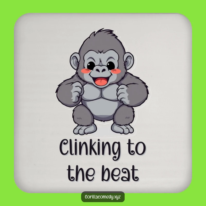 Funny Gorilla Chest Pound Coaster: Rhythmic Protection, Hilarious Table Gift