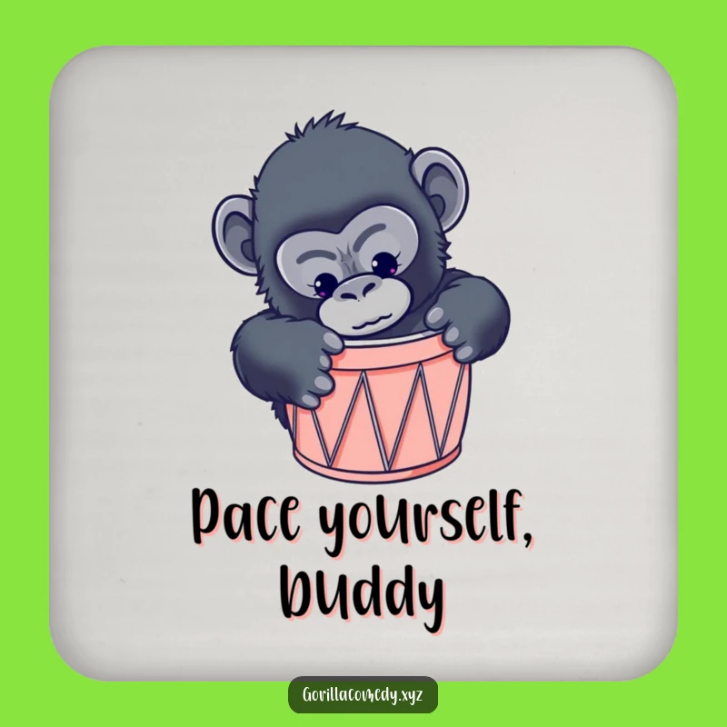 Funny Gorilla Drum Coasters: Tiny Fit Primate Protection, Hilarious Housewarming Gift