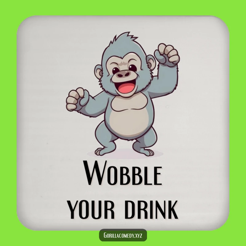 Funny Kawaii Gorilla Coaster: Dance Moves for Your Drinks!