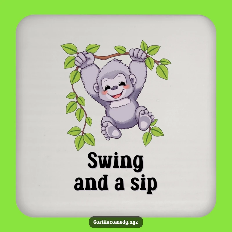 Funny Swinging Gorilla Drink Coaster: Keep Drinks Happy & Safe