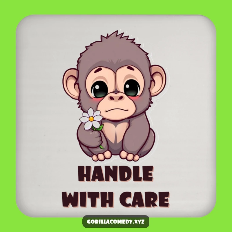 Funny Startled Gorilla Flower Coaster - Protect Tables with Humor, Gift