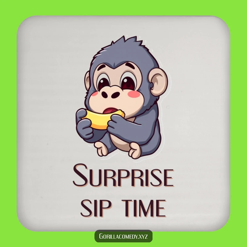 Funny Kawaii Gorilla Banana Coaster - Protect Surfaces with this Comical Surprise